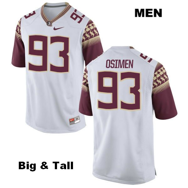 Men's NCAA Nike Florida State Seminoles #93 Peter Osimen College Big & Tall White Stitched Authentic Football Jersey CWY2069WB